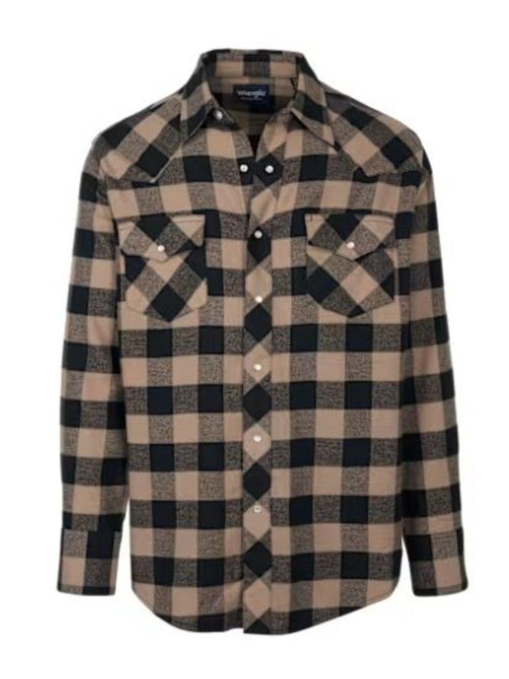 Wrangler Flannel 3XL Men’s Plaid Snap Button Western NWT Desert Taupe